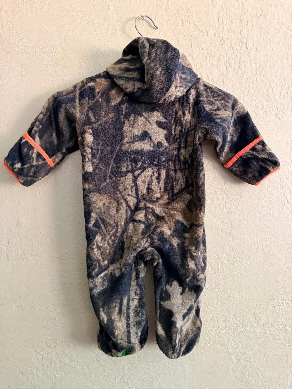 Columbia Toddler Hooded Fleece One-Piece in Camo and Orange